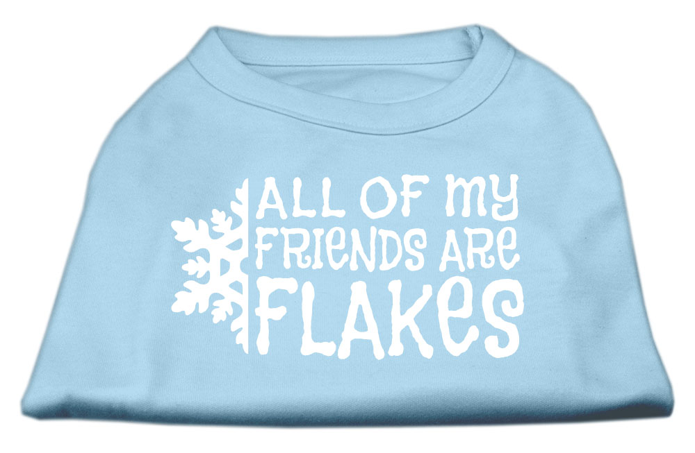 All my friends are Flakes Screen Print Shirt Baby Blue XS